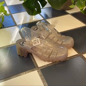 JUJU Clear Holographic Y2K Jelly Shoes